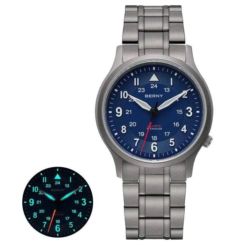 BERNY Full Titanium Watches for Men Outdoor Quartz Men's Field Wristwatch VH31 Super Luminous Sapphire Easy Read Watch - Image 20