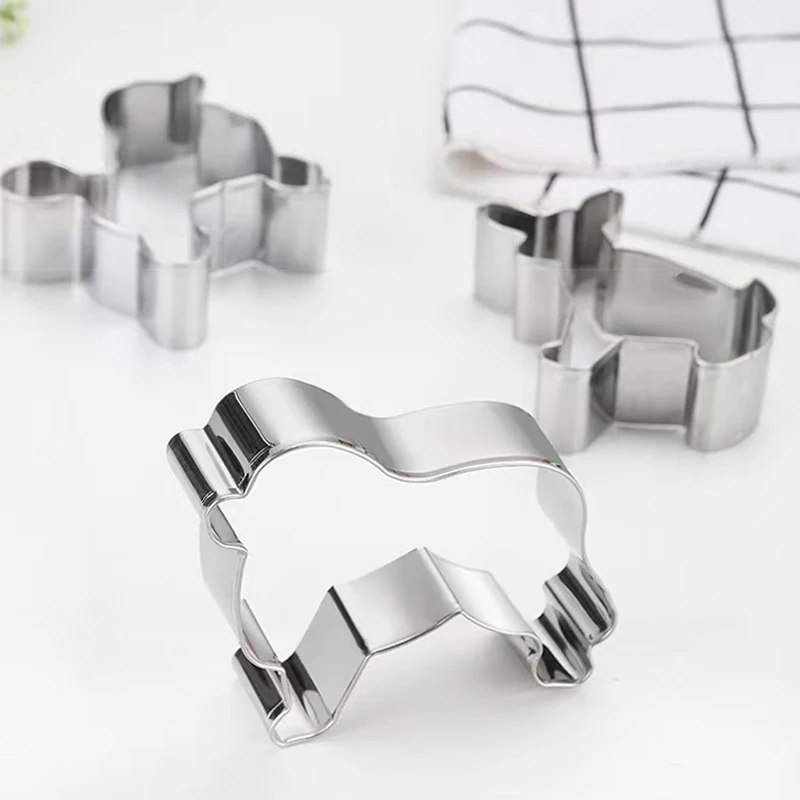 Dog Cookie Cutter Mould Stainless Steel Puppy Dog Paw Bone Shapes Biscuit Mold Fondant Pastry Decor Baking Tools cookie cutter baking mold cookie mould fondant cutter