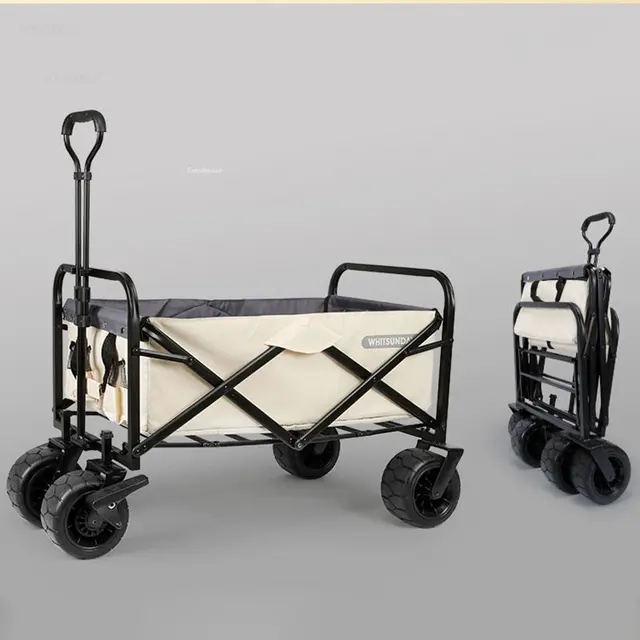 Otthoni Kerti Kocsik Négykerekek Összecsukható Kocsi Hordozható Szupermarket Élelmiszerboltok Kemping Horgászkocsik - Image 3
