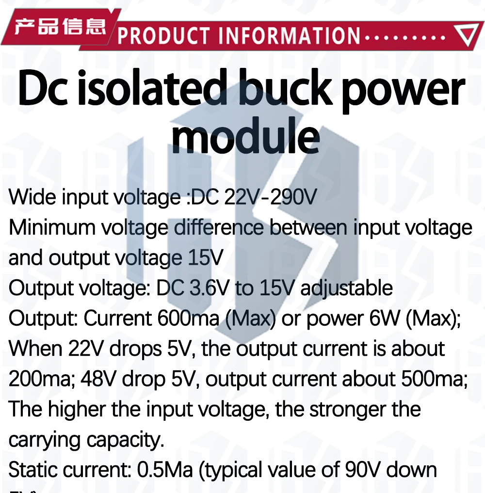 Hochspannungswiderstands- und Spannungsreduzierungs-Isolationsplatine 22 V–290 V, einstellbar für die Spannungsreduzierung von 3,6 V–15 V Hochspannung – Detail 1