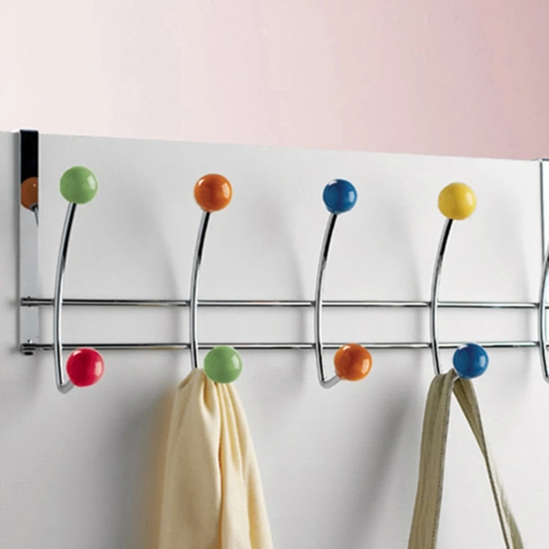 Multicolors Over Door Hanger Clothes Hanging Heavy Duty Over Door Hooks Bedrooms Bathroom 10 Hooks Hanger Coat storage hook door hook