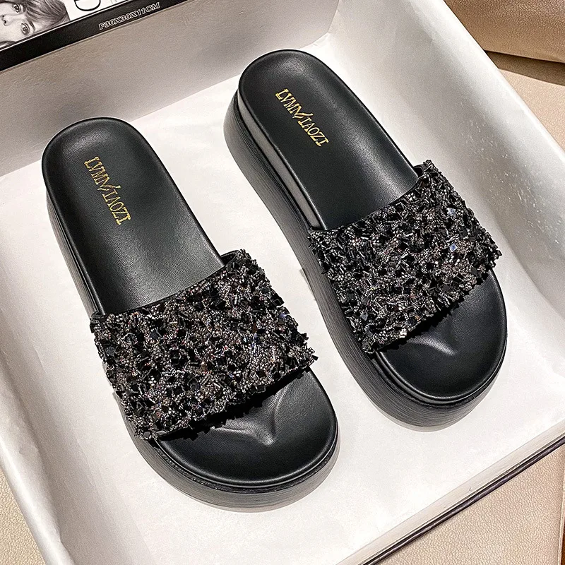 

Тапочки женские летние на толстой подошве, с ромбовидным узором