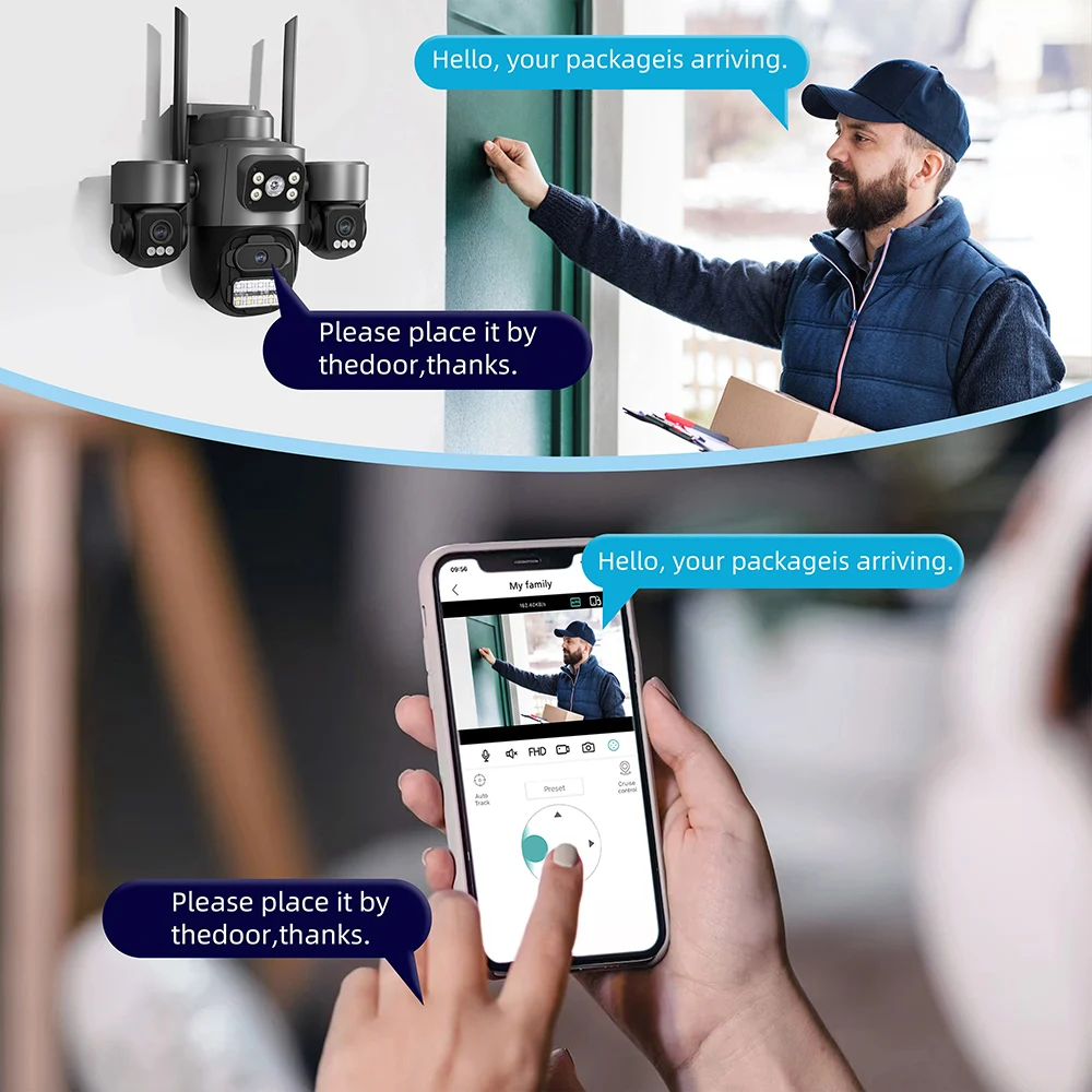 15MP Security Camera iCsee 3-HD Screens Auto Tracking WiFi IP CameraOutdoor CCTV Color Night Vision 2-Way Audio Surveillance Cam 5