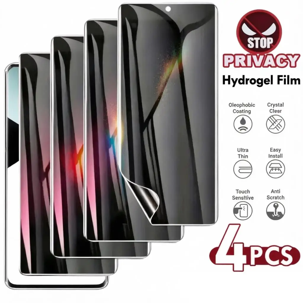 4 Pezzi Pellicola Idrogel Privacy a Copertura Totale per Samsung Galaxy S25 S24 Ultra S24 Plus Protezione Schermo S24 Ultra