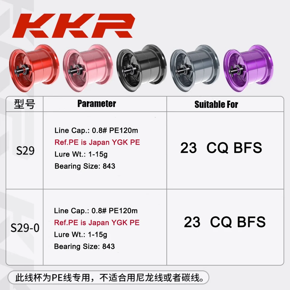 KKR S29 新しい DIY 超軽量スプール 2023 CQ BFS ベイトフィネスベイト