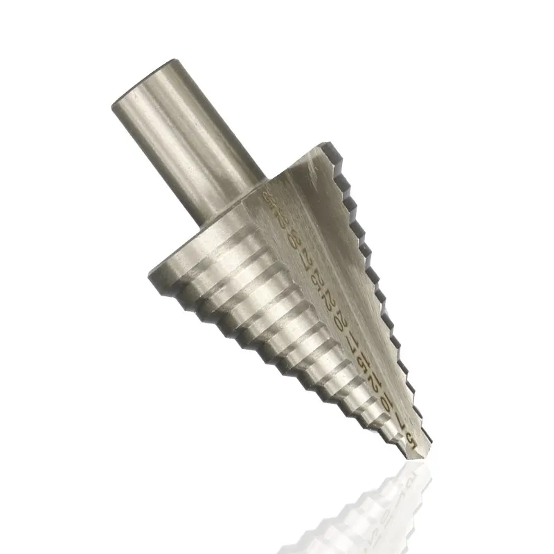XCAN Step Drill Bit 1pc 5-35mm Step Cone Drill TiN Coated Straight Groove Hole Cutter HSS Round Shank Metal Drill