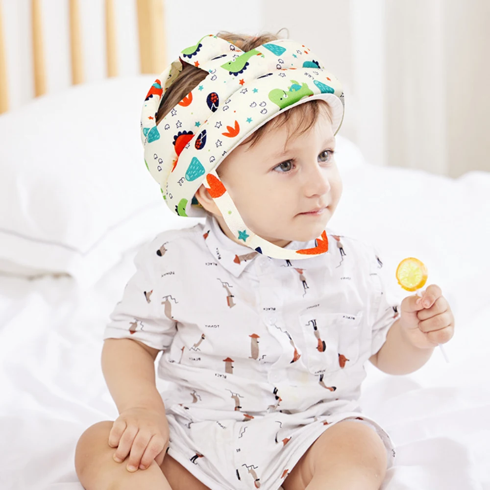 

Baby Safety Helmet Protections Hat Cartoon Bumpers Hat Security Breathable Hat for Toddler Walking Crawling Kids Cap