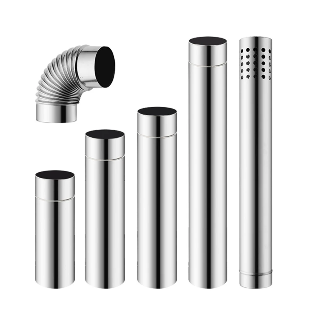 Stainless Steel Chimney Outdoor Camping Wood Fire Stove Heating Stove Boiler Exhaust Pipe Smoke