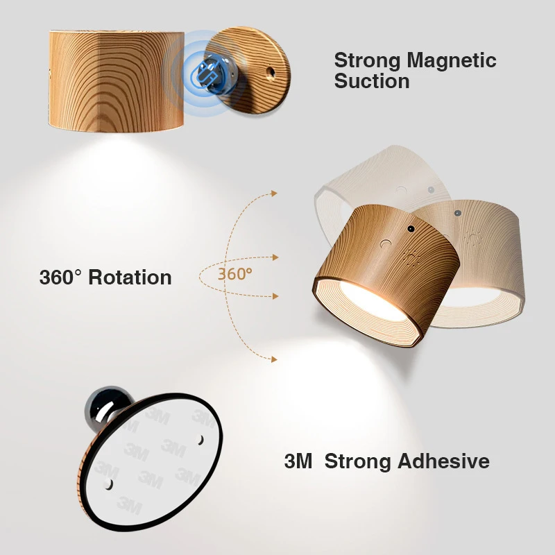 Lampada Da Parete Interna Senza Fili Con Telecomando – Faretto LED Ricaricabile 2000 MAh, Dimmerabile, 3 Temperature, Timer, Rotazione 360° - 5
