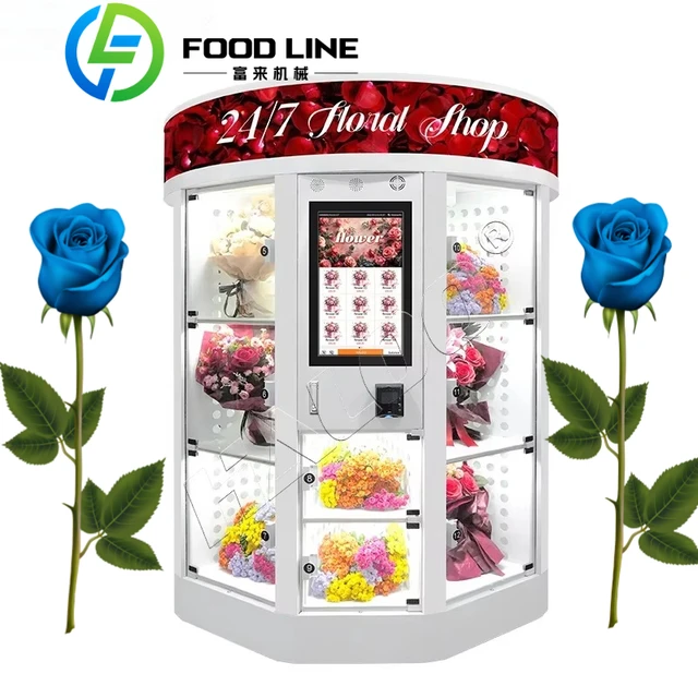 24/7 Smart Flower Vending Machine with Cooling System Flower-Shaped Fresh Bouquets Dispenser for Retail Spaces 1