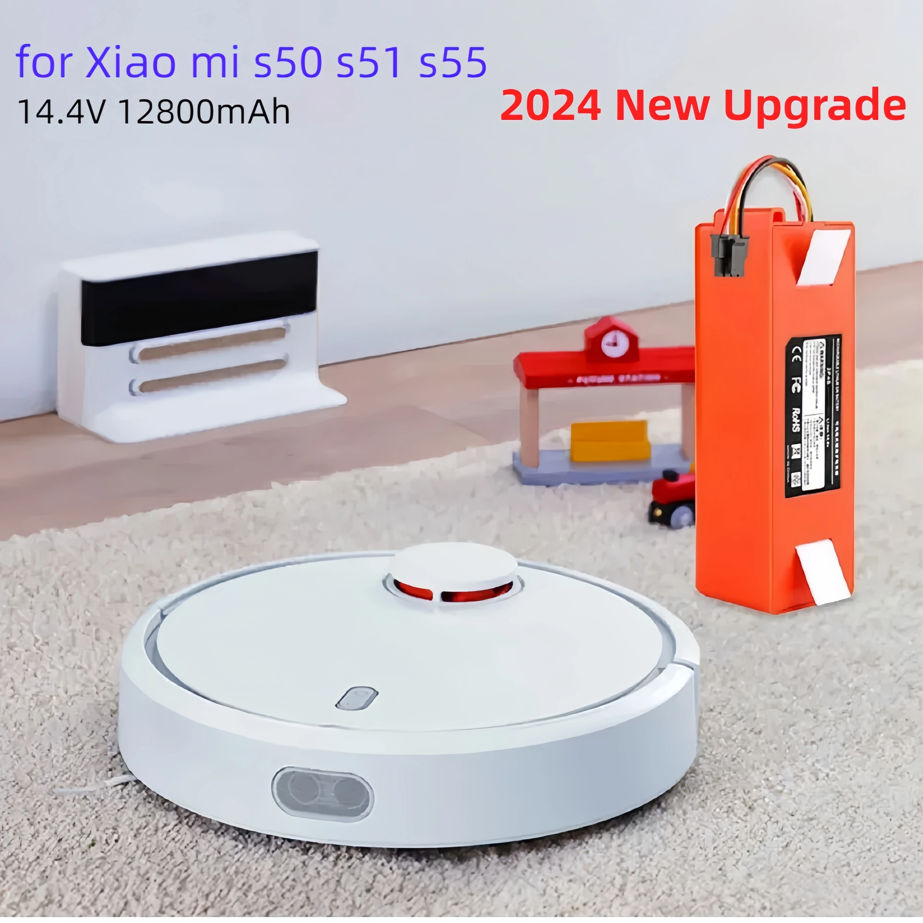 

100% Original BRR-2P4S-5200S Robotic Vacuum Cleaner Replacement Battery For Xiaomi Roborock S55 S60 S65 S50 S51 S5 MAX S6 Parts