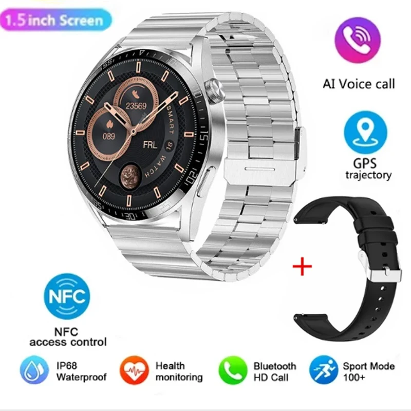 

Smart Watches Men Bluetooth Call NFC AI Voice Wireless Charging 220mAh Big Battery Fitness Sports For XiaomiMi 12 Lite LG V50S T
