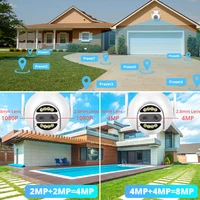 Caméra IP 8MP 4K Wifi PTZ double objectif 2.8mm 8mm 4MP 2K Surveillance extérieure sécurité CCTV vidéo 10x Zoom numérique caméra CamHipro 4