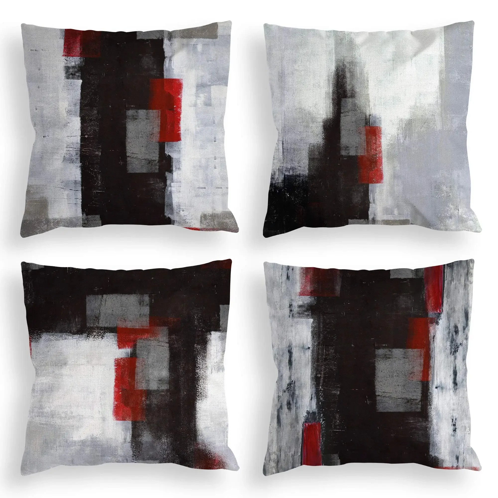 

Pillowcase Sofa Bedroom Living Room Red and Black Pillowcase Sofa Cushion Cover Home Decor