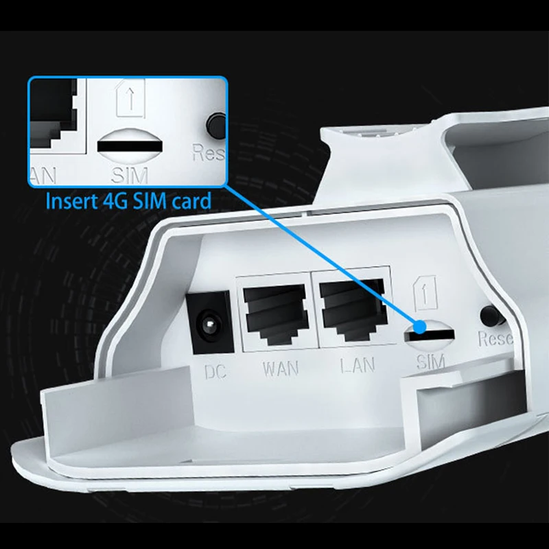 Kuwfi Outdoor 4g Wifi Router com Sim Card 300mbps à Prova d Água 24v Adaptador Poe Antena de Alto Ganho Router sem Fio para Câmera ip - Imagem 4