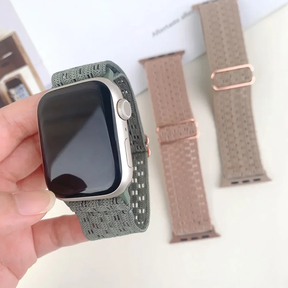 

Ремешок нейлоновый эластичный для Apple Watch band 49 мм 45 мм 44 мм, браслет для iWatch series Ultra 9 8 7 6 SE 5 4 40 мм 41 мм 38