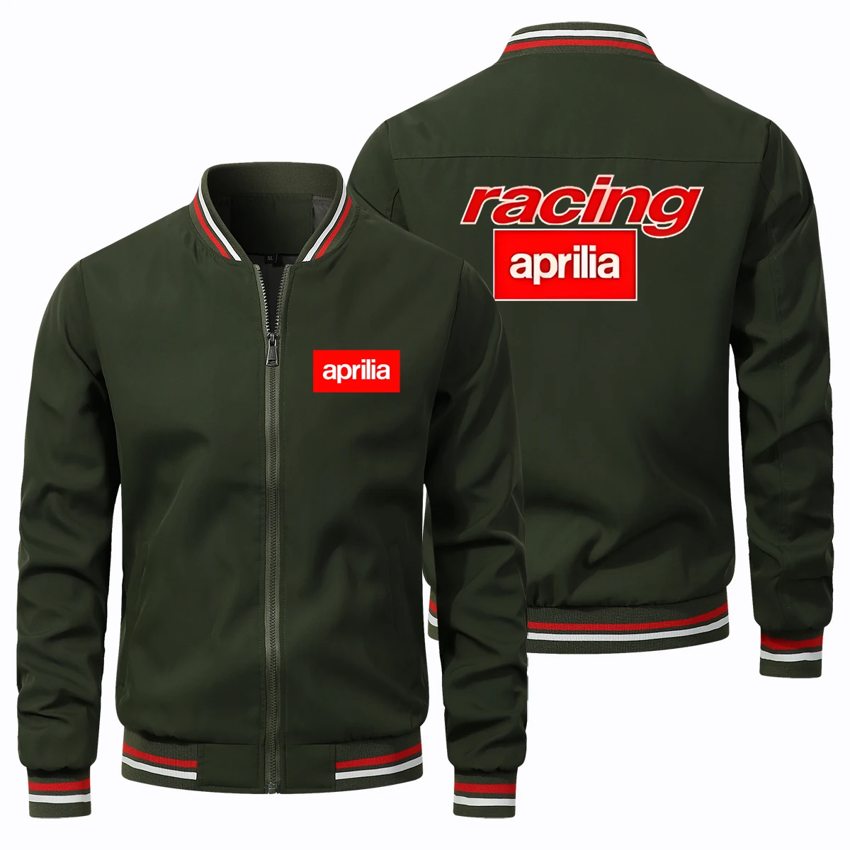 Men Motorcycle Jacket Aprilia Printed Hip-hop Street Off-road Bomber Baseball Shirt