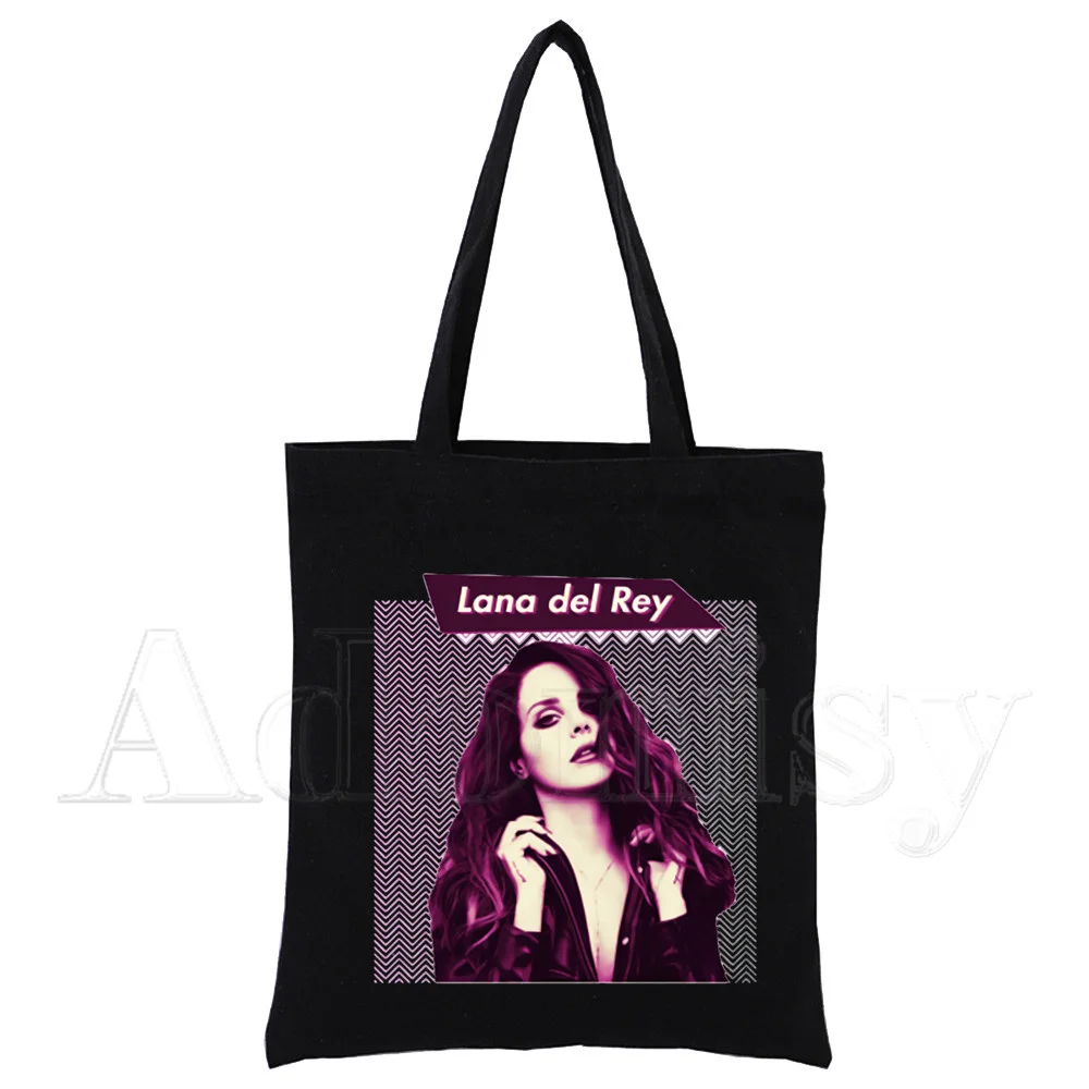 Lana Del Rey New Female Handbags Hot Selling Fashion Handbag Canvas Bag Tote Ladies Casual Shoulder Bag Reusable Black