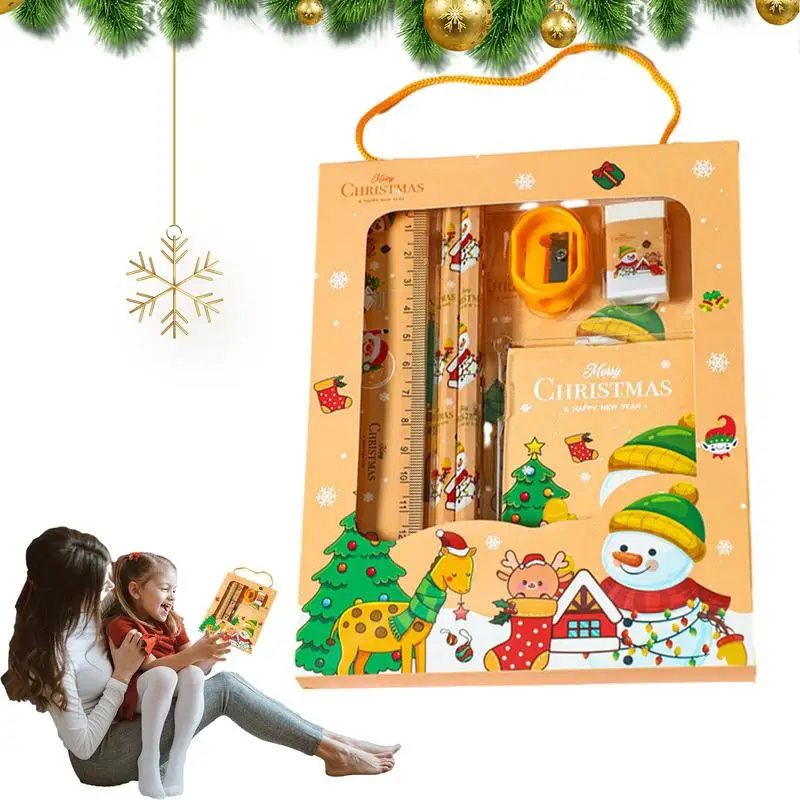 

Christmas School Stationery Set 6-Piece Christmas Stationery Set Fashionable Style Stationery Accessory For Kindergarten Prizes