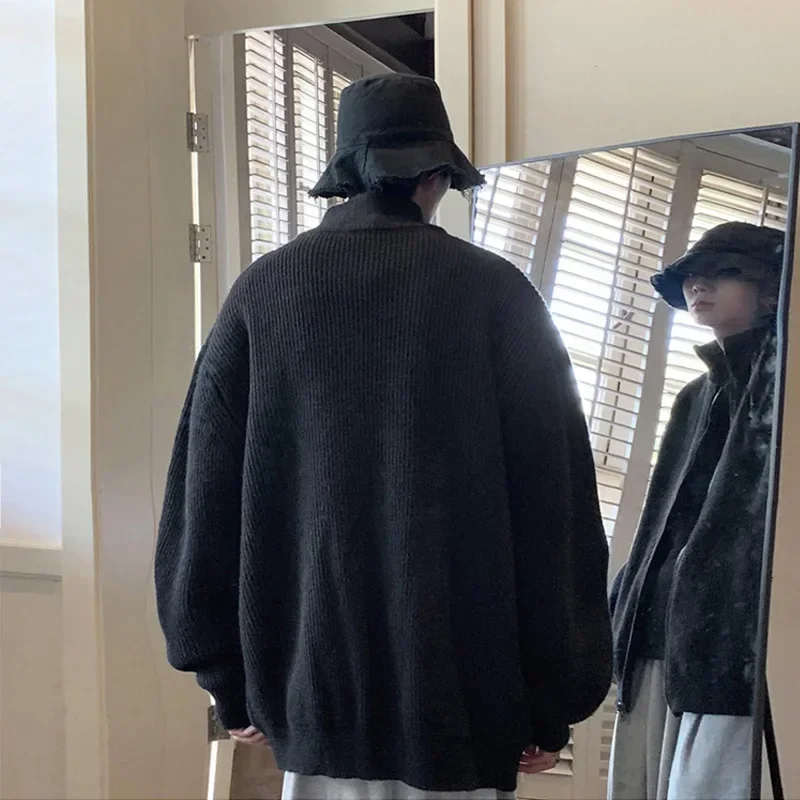 Autumn/winter Men's Cardigan Sweater with A Lazy and Luxurious Style Japanese Retro  Loose Sweater 2023 New Winter Thickened
