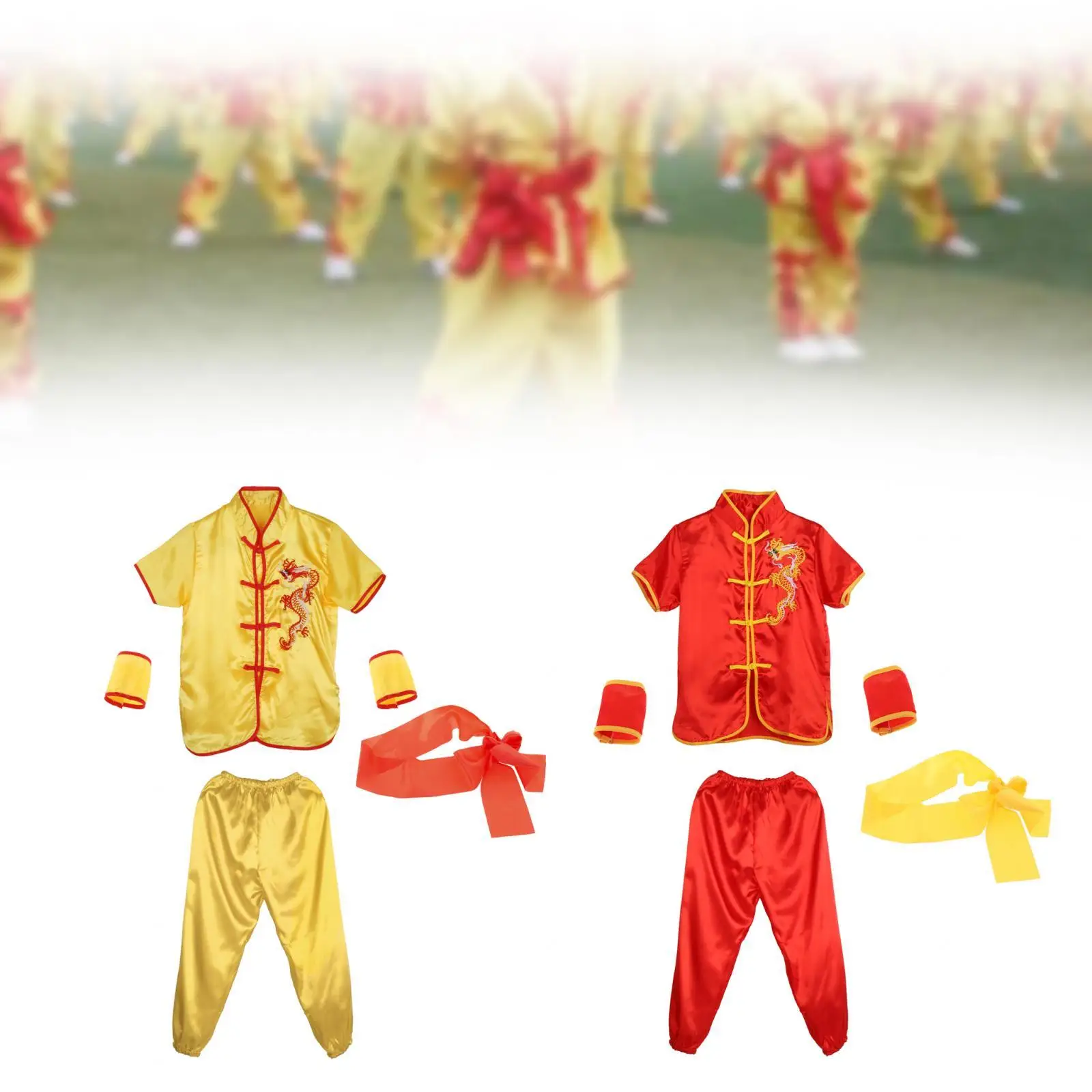 Chinese Traditional Wushu Costume Suit for Adult Kids Unisex Lightweight