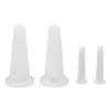 Facial Cupping Set 4pcs Silicone Massage Vacuum Suction White Cupping Therapy Set for Cosmetic Home Use Vacuum Cupping Cup Set