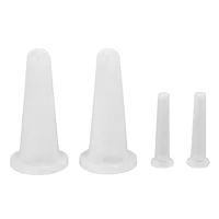 Facial Cupping Set 4pcs Silicone Massage Vacuum Suction White Cupping Therapy Set for Cosmetic Home Use Vacuum Cupping Cup Set