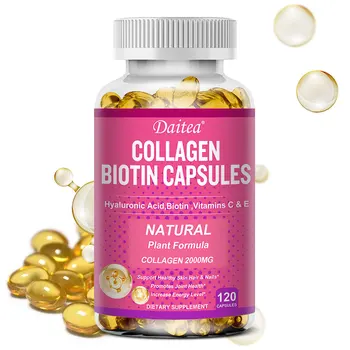 Daitea Collagen Capsules - with Biotin, Hyaluronic Acid, Vitamin C, for Women & Men, Hair, Skin, Nails Beauty Natural Supplement