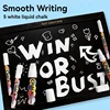 5pcs/set White Chalk Markers -Liquid Chalkboard Markers, White Liquid Chalk Marker for Windows, Glass - 1, 3, 6, 10, 15mm Tips 4