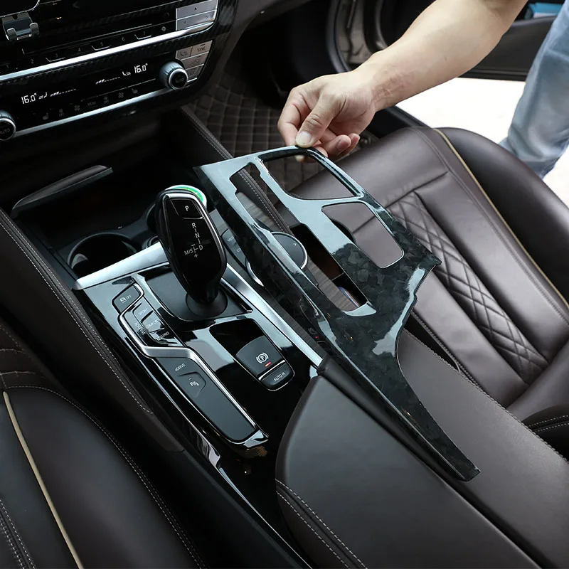 

Для BMW 5 серии G30 17-2021 реальное углеродное волокно с кованым рисунком Автомобильная центральная консоль детские наклейки автомобильные аксессуары