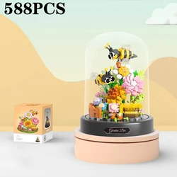 Blossoming Bonsai Garden Building Blocks - Creative Insect & Plant DIY Toy with Display Cover (588PCS With Box)