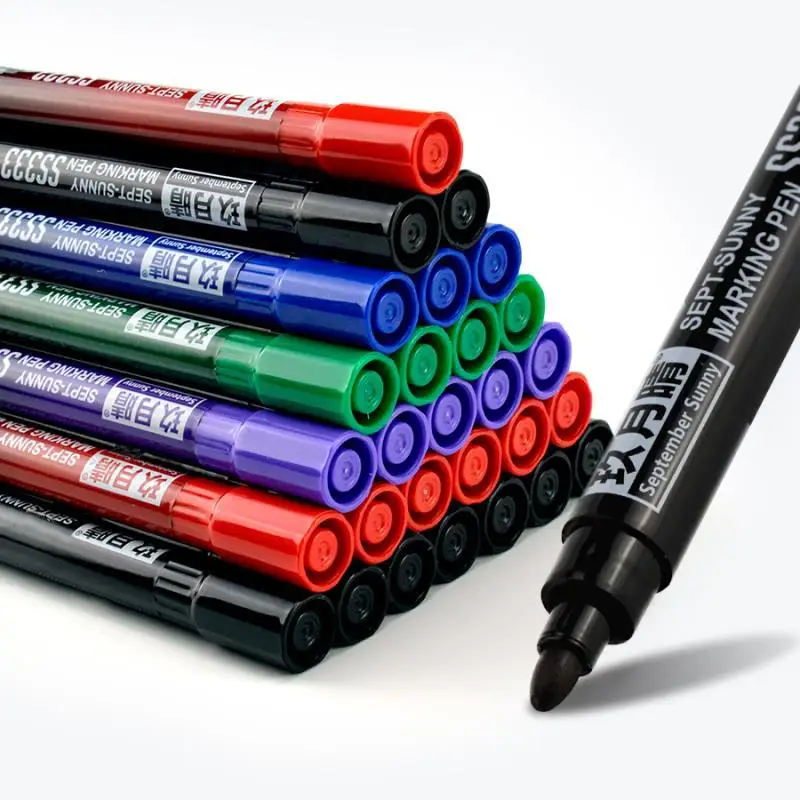 Large Oily Marker Pen Wholesale Waterproof Express Special Black Oily Pen Big Head Pen Can Not Be Erased Mark Pen