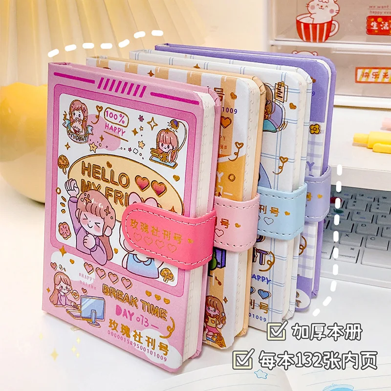 

Новинка 2023, кожаный блокнот с позолоченной ручкой и магнитной застежкой в виде сердечек для девочек