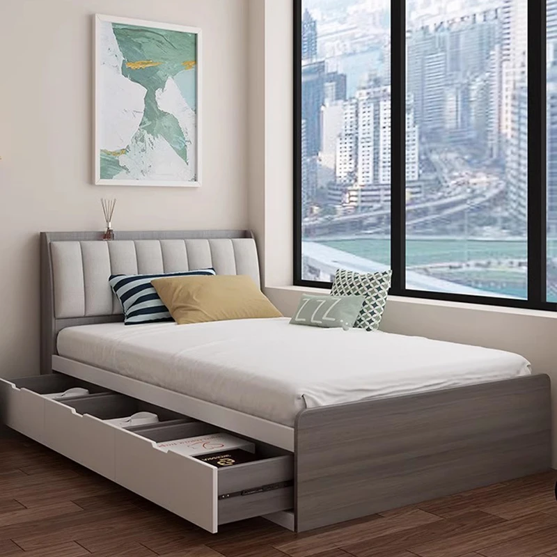 

High End Nordic Bed Minimalist Lazy Designer Storage Light Luxury Bed Multifunctional Hotel Cama De Casal Living Room Furniture