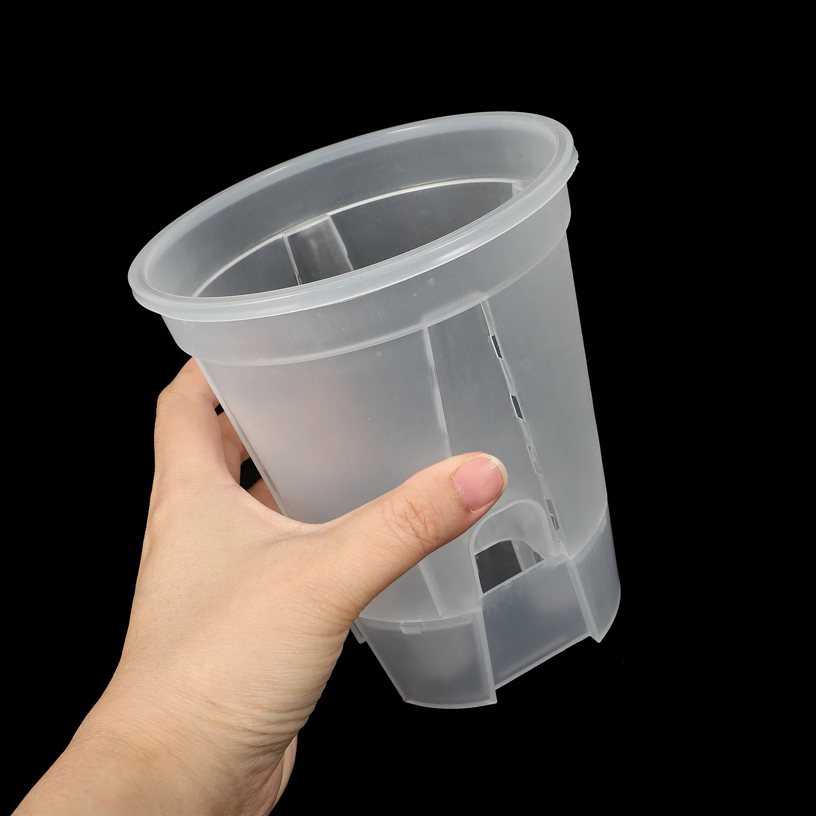 5Pcs White Self Watering Planter Automatic Flower Pot Transparent Base Plastic Plant Pots Gardening Accessories