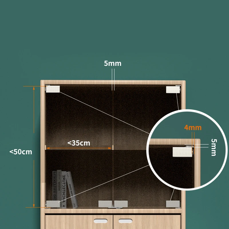 스테인리스강 유리 클램프, 구멍이 없는 유리 힌지, 와인 캐비닛, 문짝 힌지, 5-8mm