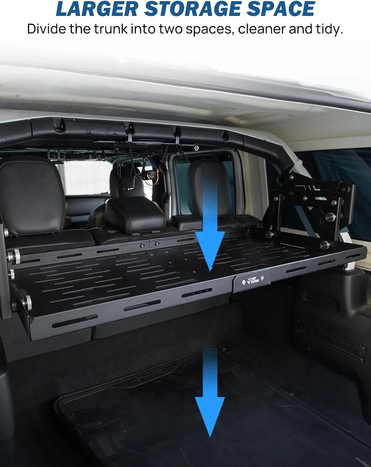 Rear Cargo Rack Basket Compatible with Wrangler JL 2018-2023 (Hard-Top Only, Not Fit 2024-2026), 350 LBS Adjustable Height Trunk