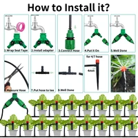 Garden Drip Irrigation Automatic Watering System Kit 1/4'' 13CM Sprinkler for Bonsai Pot Plant Flower Vegetable Greenhouse 6