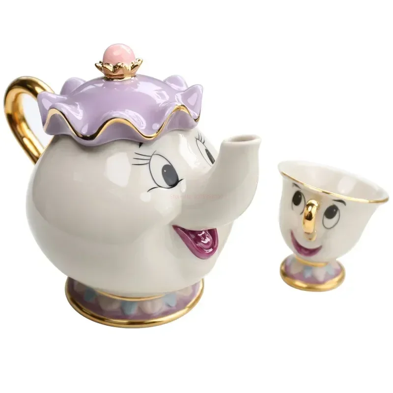 Disney Teekanne Cartoon Die Schöne Und Das Biest Kaffeekannen Becher Mrs Potts Chip Tasse Tee Tasse Töpfe Ein Tee-Sets Dropshipping Nette Geschenke