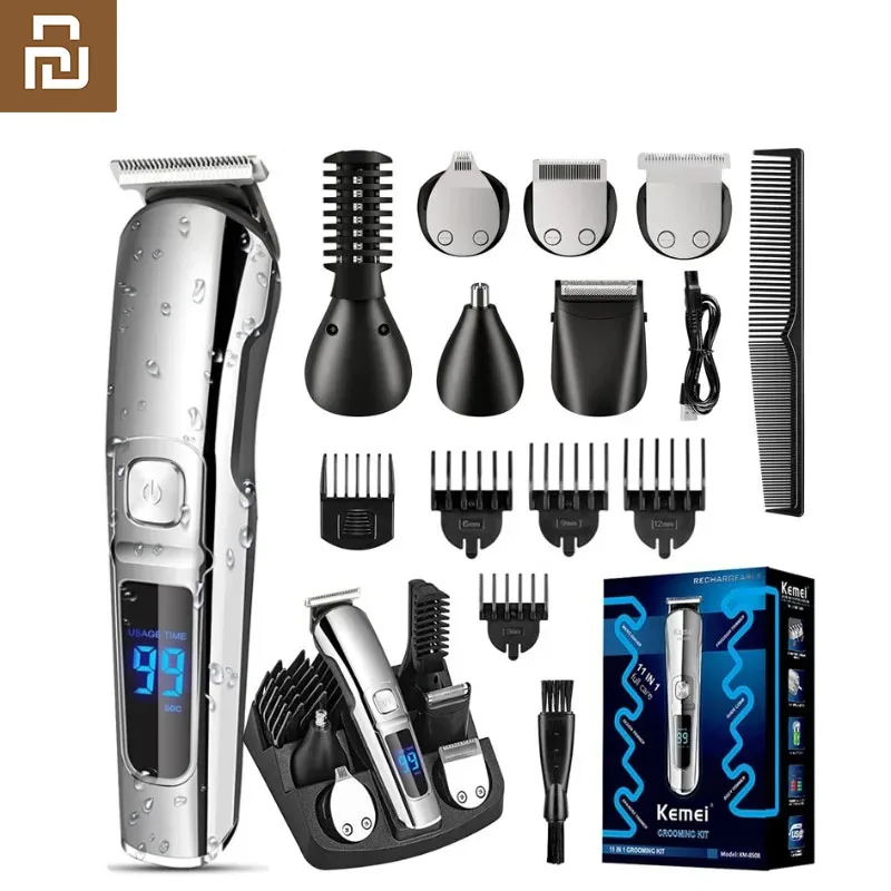 Youpin Hair Trimmer 11 In 1 Kit Impermeabile Face Beard Body Grooming Kit Tagliacapelli Uomo Trimmer Tagliacapelli Elettrico
