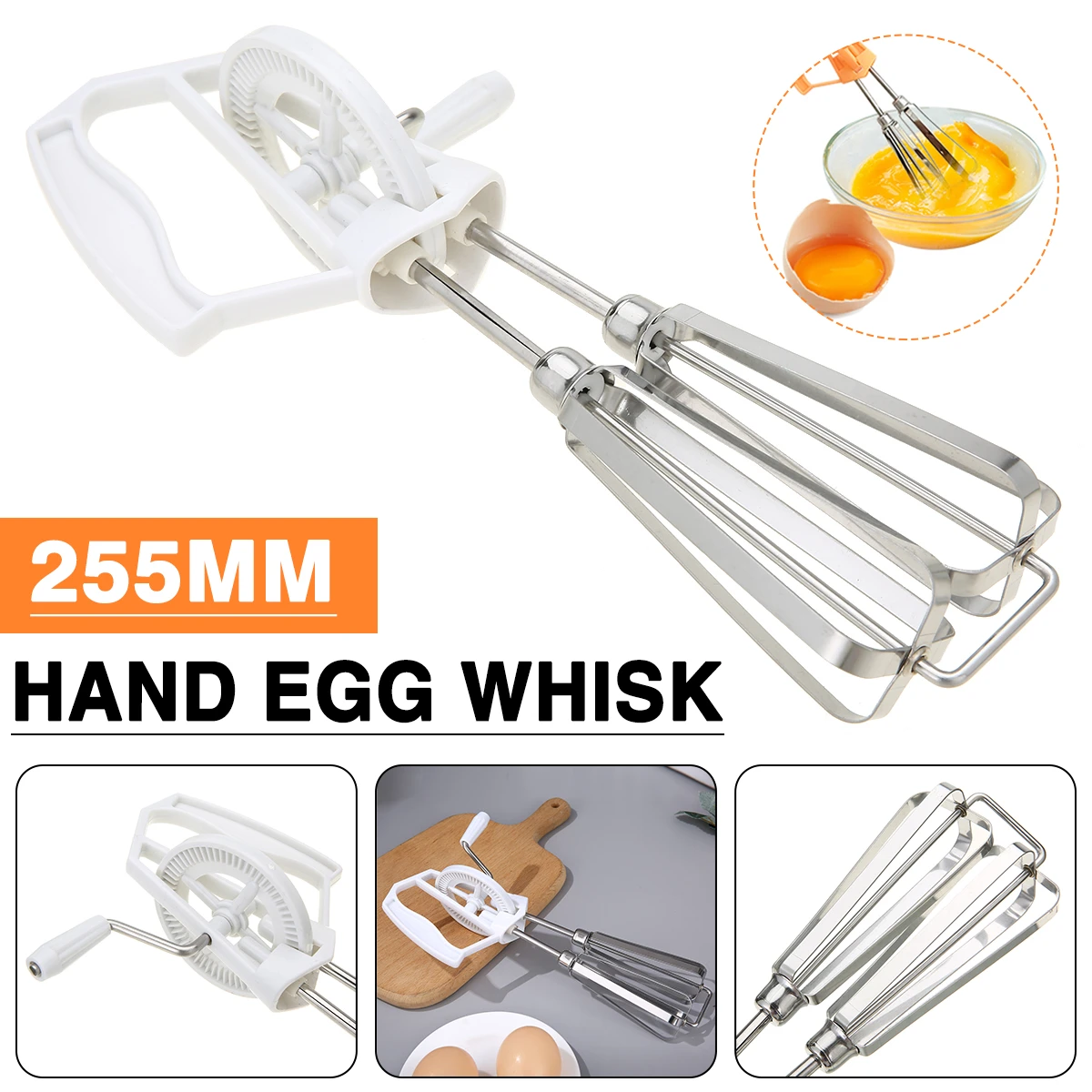 Manual Egg Beater Multifunctional Hand Crank Whisk Rotary Manual Whisk