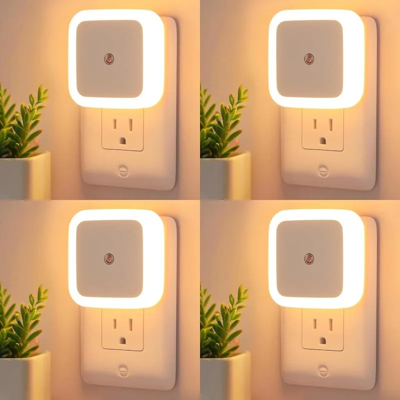 LED Baby Night Lights Plug Into Wall Nightlight with Light Sensors for Kids Room Bathroom Stair Lights Hallway Light