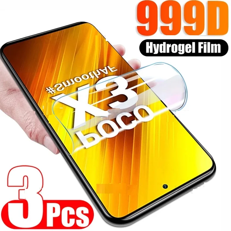 

3PCS Hydrogel Film Screen Protectors for Mi Poco X3 Pro NFC F3 M3 M4 Film for Xiaomi Redmi Note 10 9 8 Pro 9s 10s 9T 8T 9A 9C