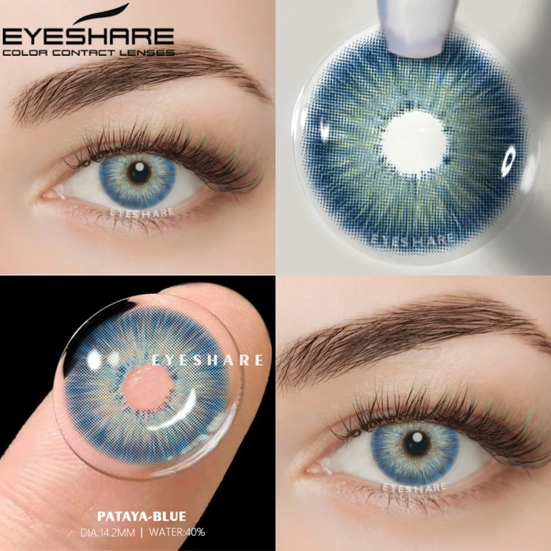 Eyeshare 2pcs Color Contact Lenses For Eyes Aurora Blue Green Colored