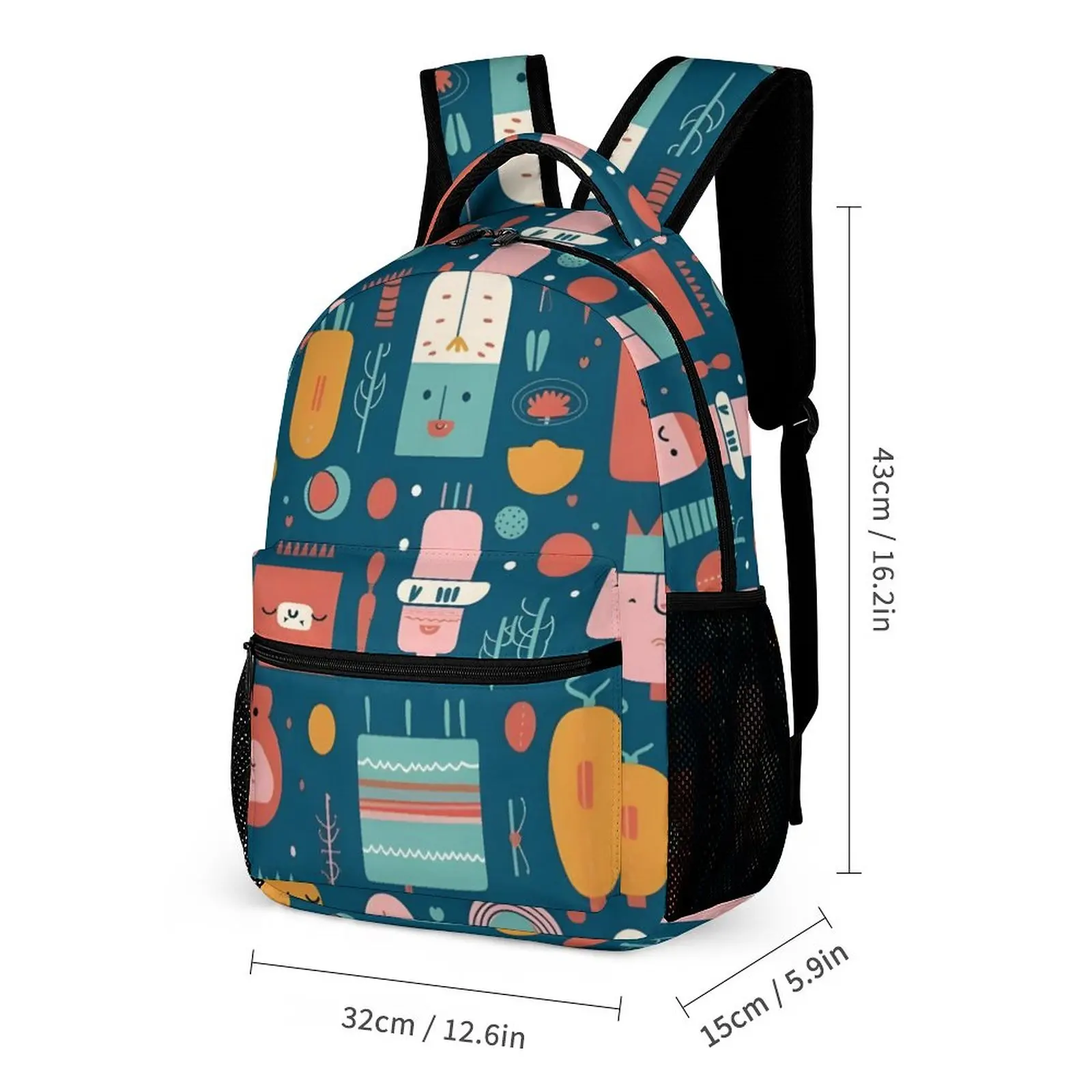 2023 New Three-piece Suit Zipper School Bag Student Backpack Chest Bag Pencil Bag Children's Gift Food Bag