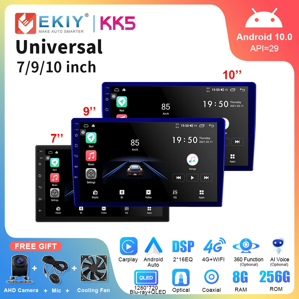 

EKIY KK5 Android Автомобильное радио Авторадио 2din 7 "/9"/10" Универсальный стерео WIFI GPS Автомобильный мультимедийный плеер Carplay для Toyota Hyundai