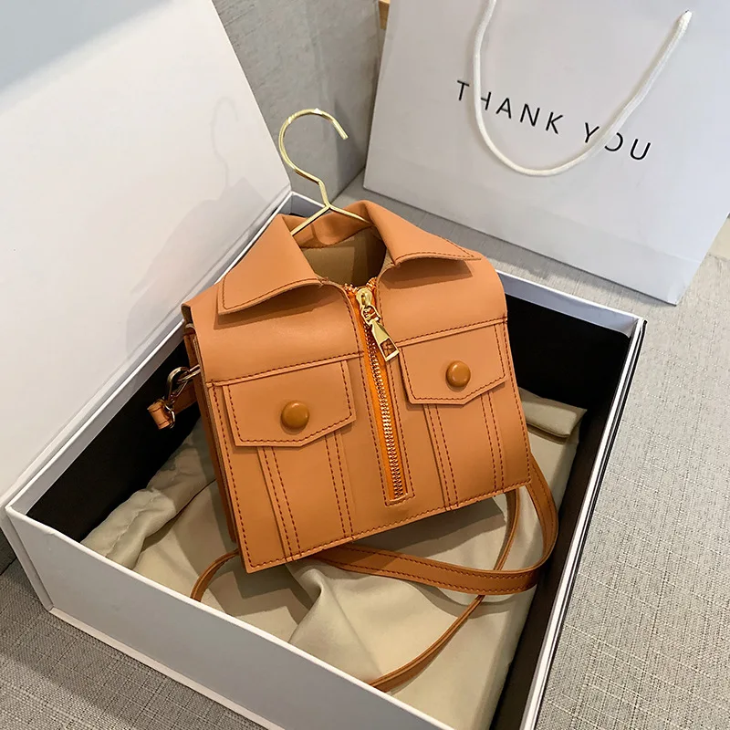 

New Women's Fashion Special Bag Funny Clothes Shoulder Bag PU Leather Zipper Messenger Bag Casual Women Square Handbags