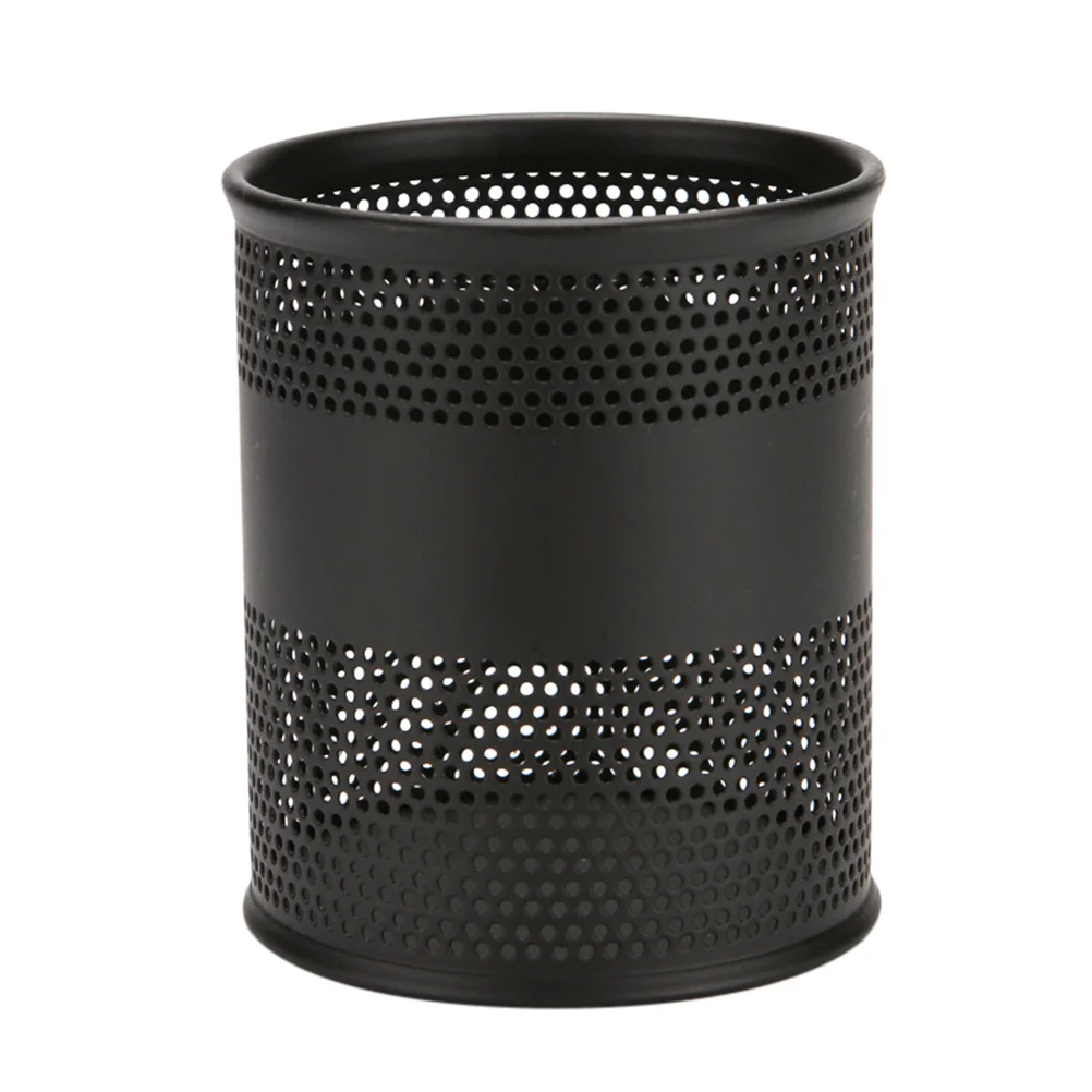 

Round Pen Container Mesh Holder Iron Metal Desktop Storage Stationery Home Office