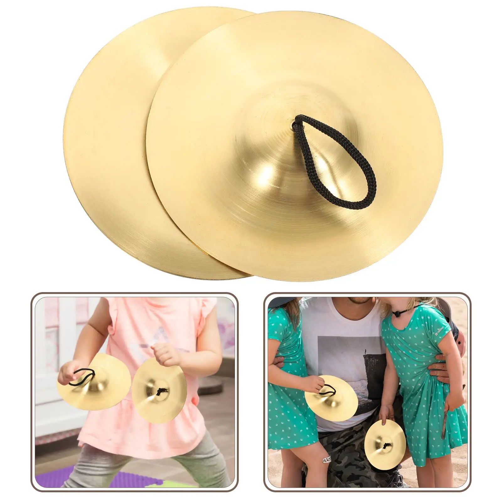 Professional Copper Finger Cymbals Percussion Small Finger Mini Cymbals Dancing Props Musical Instrument Saucers