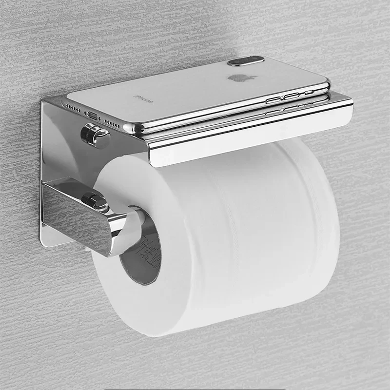 Stainless Steel Bathroom Paper Holder Toilet Roll Holder 4